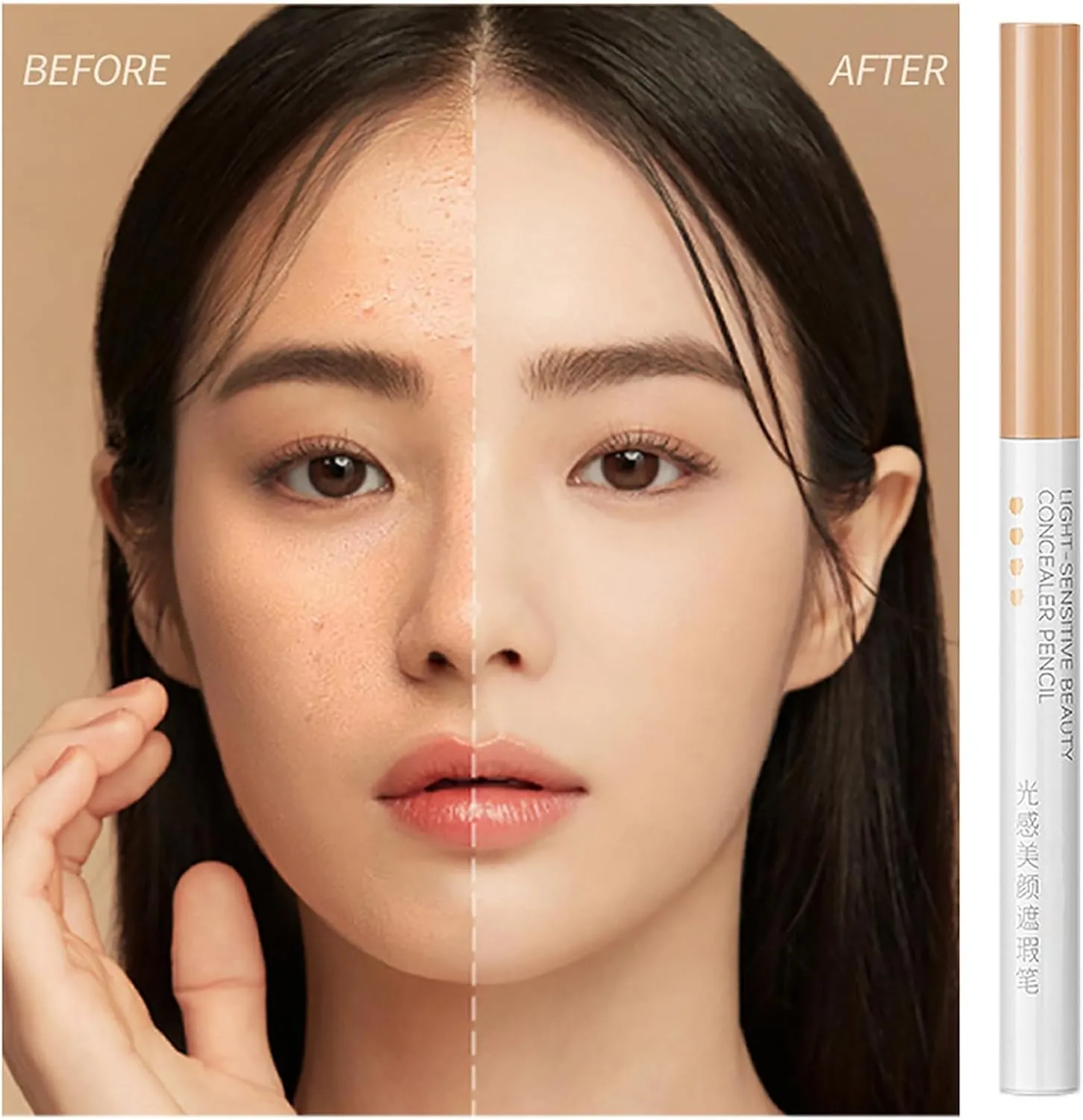 Slideach Multifunctional Concealer Stick, Slideach Makeup Correcting Pen, Waterproof Full Coverage Beauty Concealer Pencil, Change The Lip Line, Refine The Brow Shape-3# 3#