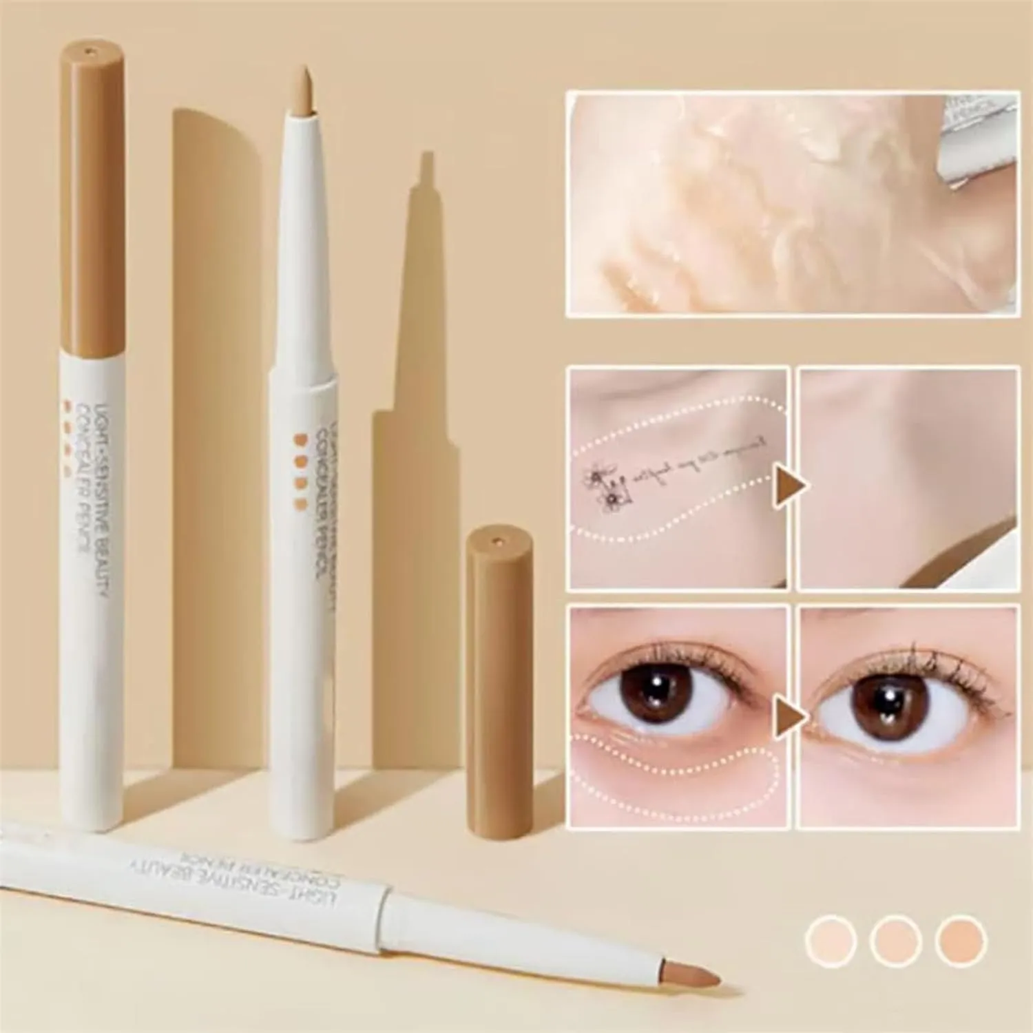 Slideach Multifunctional Concealer Stick, Slideach Makeup Correcting Pen, Waterproof Full Coverage Beauty Concealer Pencil, Change The Lip Line, Refine The Brow Shape-3# 3#