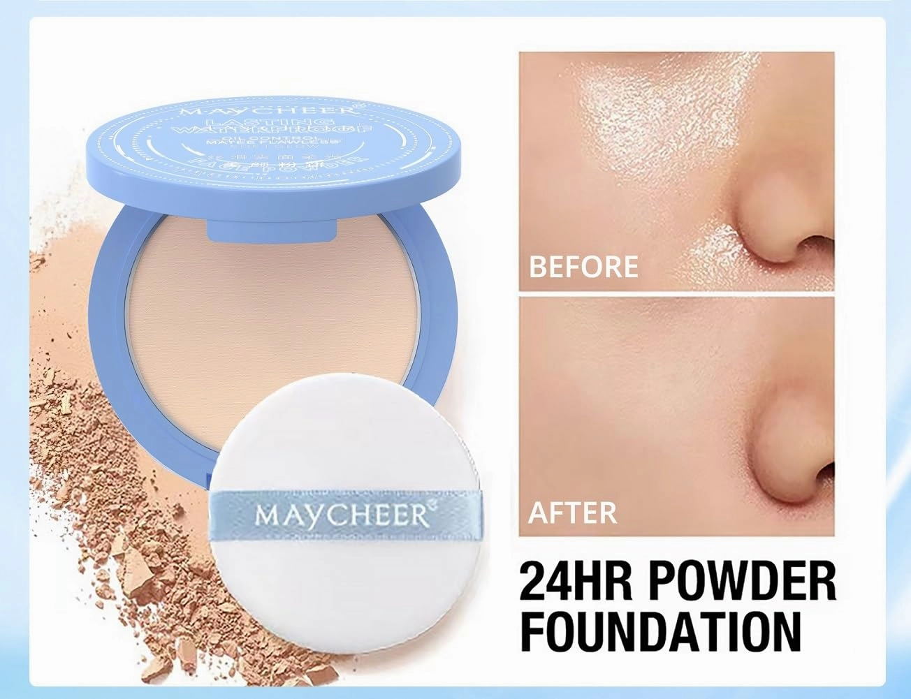 smooth mist face soft light beauty powder oil control, sweat proof, waterproof, oil absorption and makeup (5, 200g)