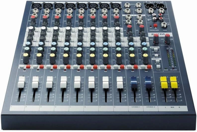 Soundcraft Brand EPM8 8-Channel Mixer, GB30 Mic Preamps, 48-Volt Phantom Power, XLR Connectors, Auxiliary Connectivity