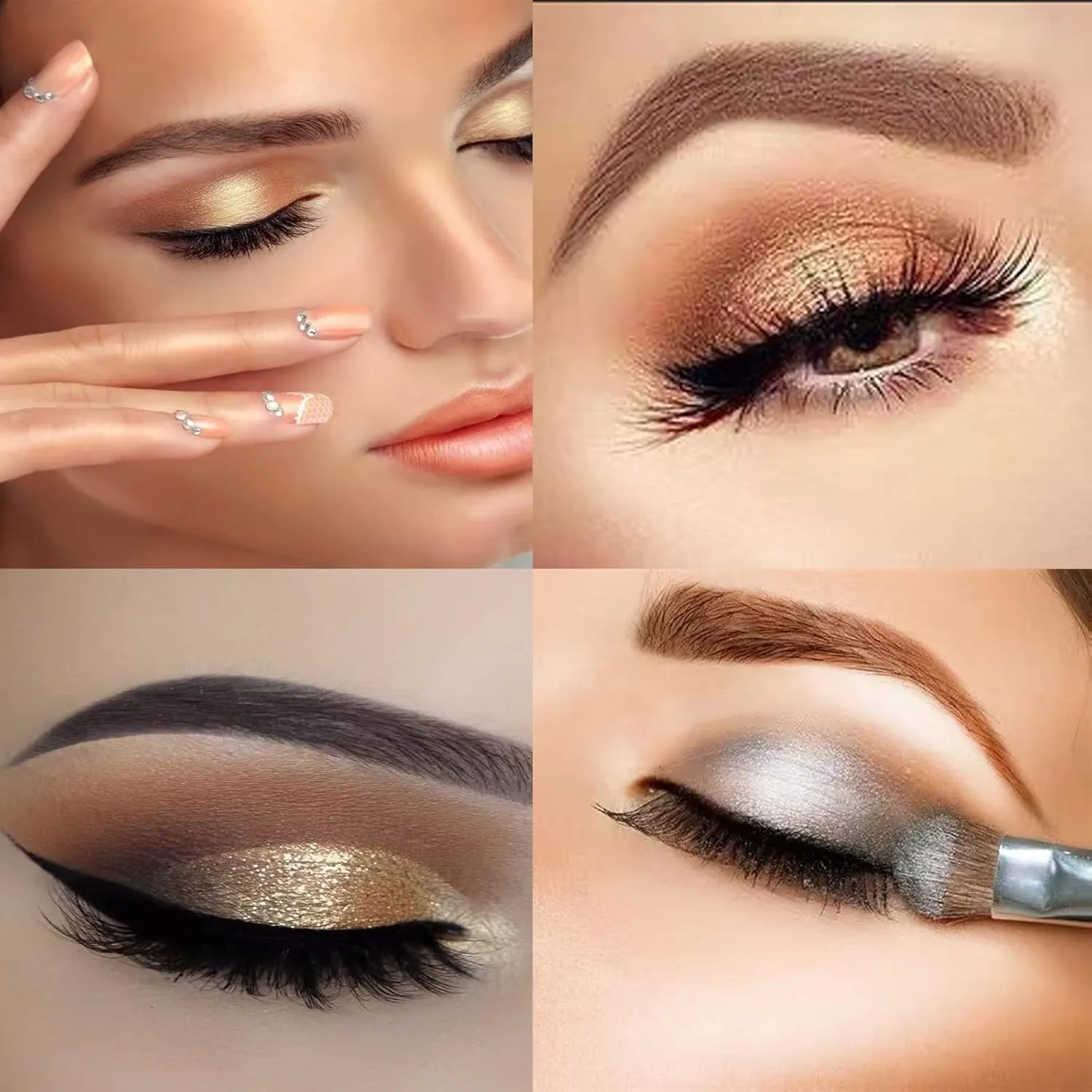 Sparkle Eyeshadow Palette - 6 Colors Glitter Eye Shadow Palettes Highly Pigmented Long Lasting Waterproof Sweatproof Professional Nudes Warm Natural Neutral Smoky Cosmetic Eye Palette Set Gold (#01)