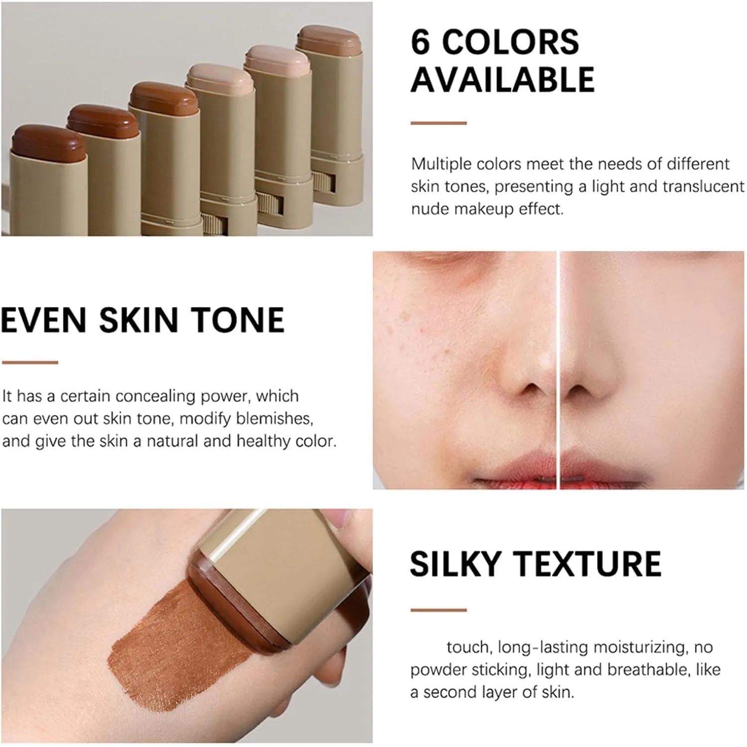 Splendor Skin Tint Balm for Black Women, Splendor Serum Boosted Skin Tint Balm, Foundation Stick Beauty Boosted Skin Tint, Solid Tinted Moisturizing Serum Contour Stick-02#