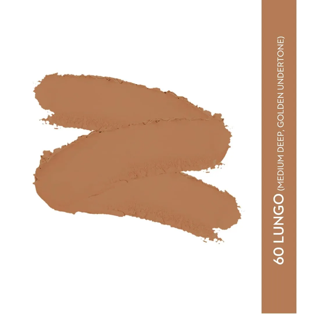 SUGAR Cosmetics Ace Of Face Foundation Stick with Inbuilt Brush - 60 Lungo (Medium Deep, Golden Undertone), 12 gm Full Coverage Waterproof Matte Finish
