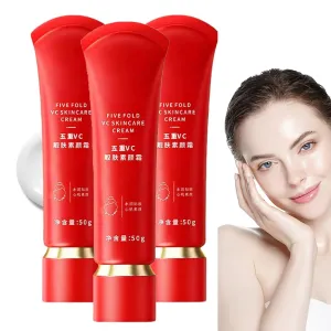 Swarous Moisturizing Brightening Tone-Up Concealer Cream, Five Fold Vc Skin Care Cream, Vitamin C Makeup Tone Up, Brightens Skin Tone, Clear and Moisturizes, Multi-cream Face Makeup Foundation (3PCS)