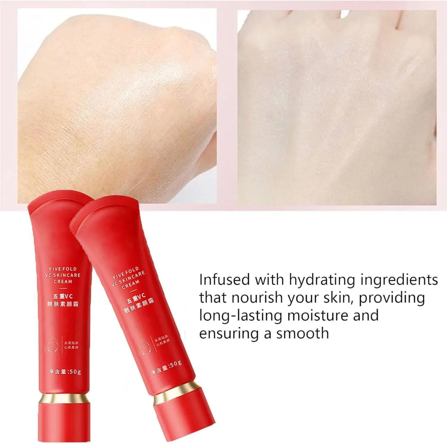 Swarous Moisturizing Tone-Up Concealer Cream, Swarous Vitamin C Makeup Tone Up Cream, Five Fold VC Skin CareCream (2 pcs, One size)