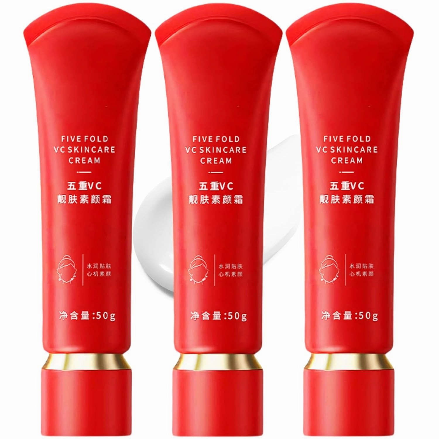 Swarous Moisturizing 𝐁𝐫𝐢𝐠𝐡𝐭𝐞𝐧ing Tone-Up Concealer Cream, Five Fold VC Skincare Cream Anti-Wrinkle, Long-lasting Hydration (3)
