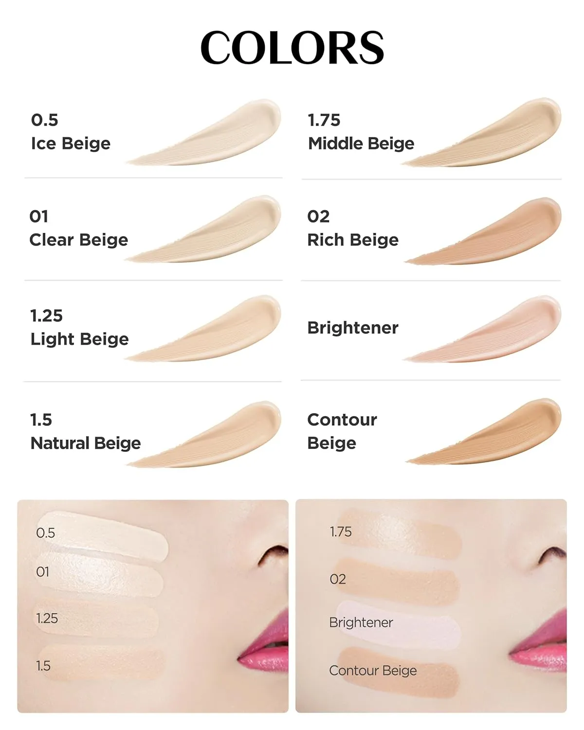 THESAEM Cover Perfection Tip Concealer 3 Color Set, Liquid Multi-Use Concealer, Full Coverage Makeup for Acne Dark Spots Dark Circles Hyperpigmentation and Blemishes, 0.2 fl.oz. (#1, #1.5, #2)