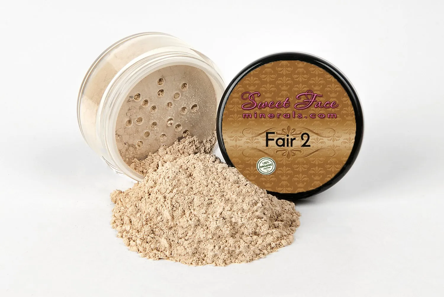 TRIO WITH BRUSHES (FAIR 2) Full Size Kit Mineral Makeup Brush Set Foundation Concealer Blush Bare Face Sheer Powder Cover