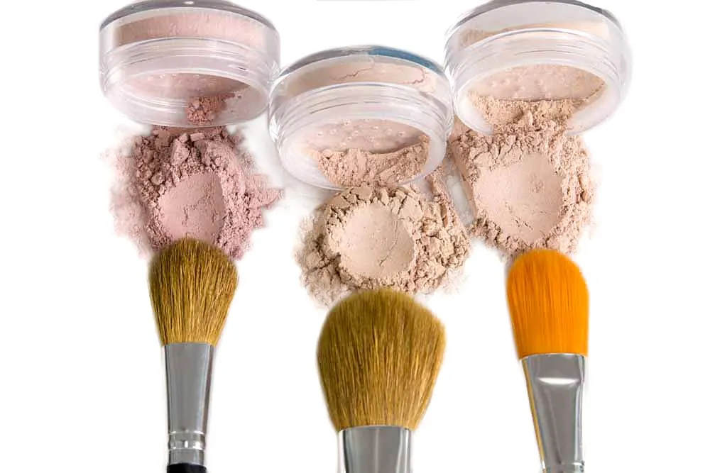 TRIO WITH BRUSHES (PINK BISQUE) Full Size Kit Mineral Makeup Brush Set Foundation Concealer Blush Bare Face Sheer Powder Cover