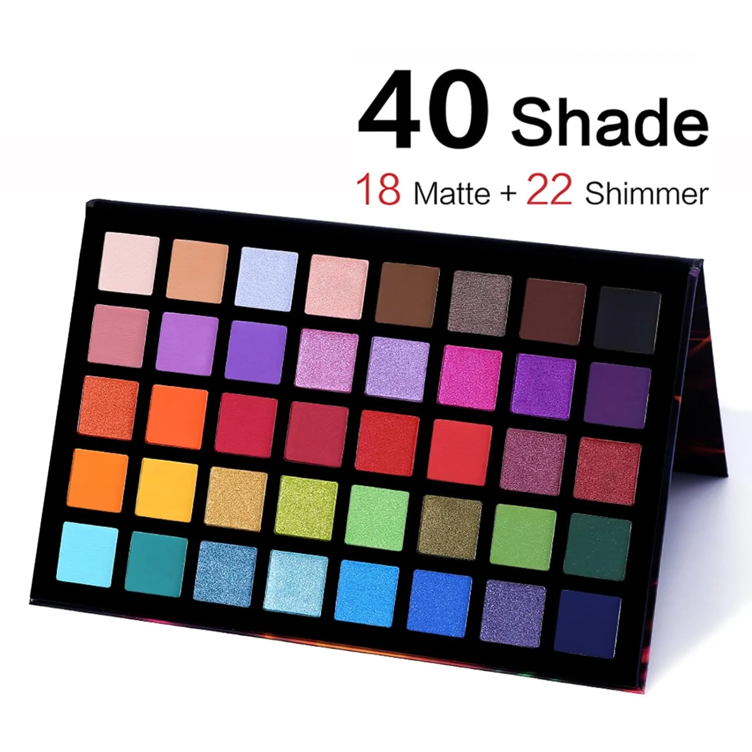 UCANBE Spotlight Eyeshadow Palette   15 PCS Eye Brushes Makeup Set, Professional 40 Color Matte Shimmer Glitter Eye Shadow Pallet Highly Pigmented Waterproof Long Lasting Make up Pallete