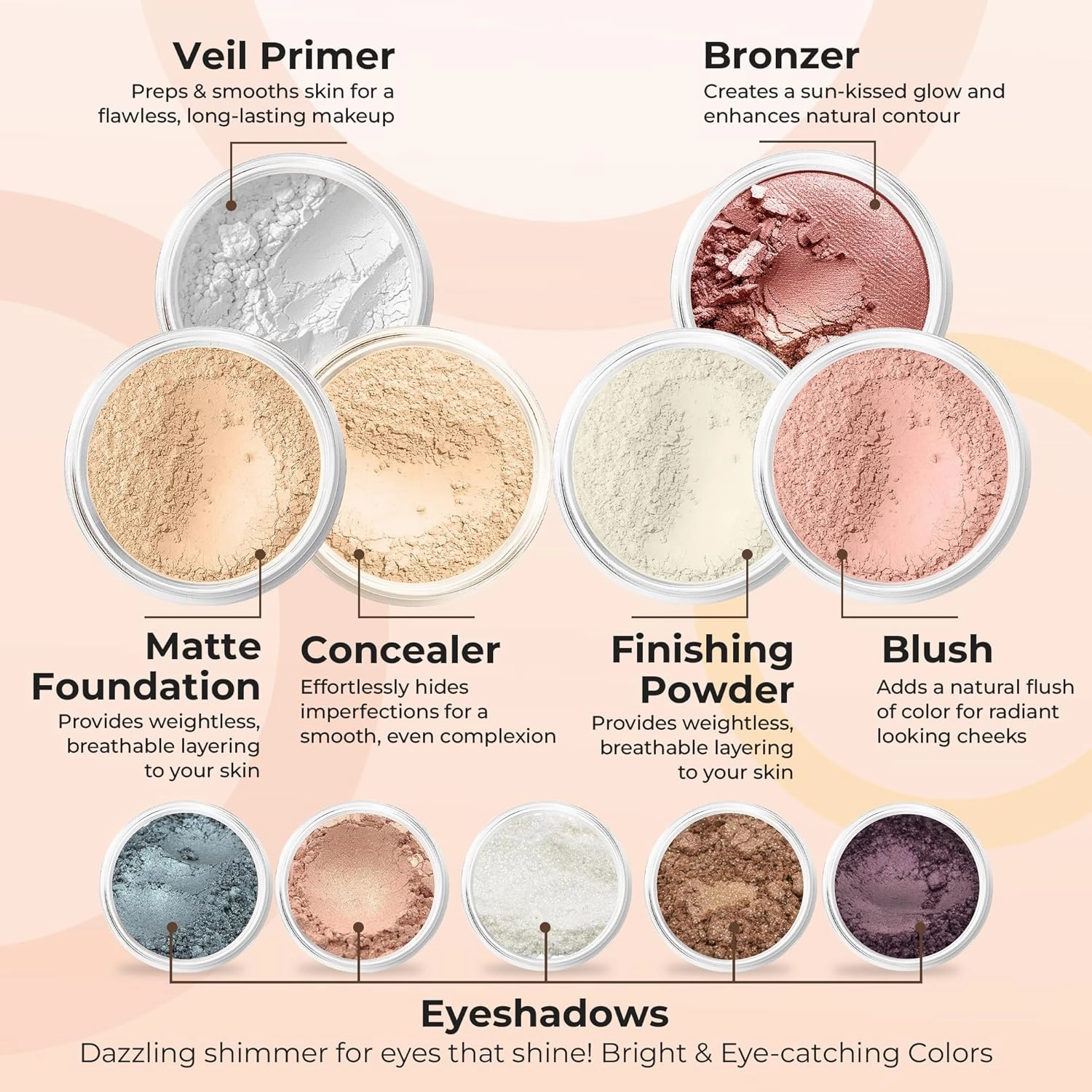 ULTIMATE KIT (FAIR 2) Full Size Mineral Makeup Set Matte Foundation Kit Bare Face Sheer Powder Cover