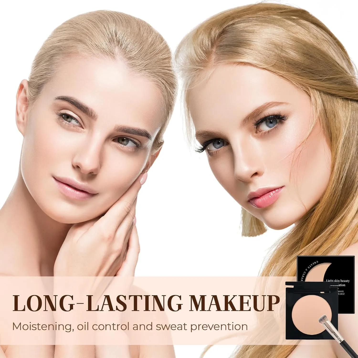 Under Eye Brightener, 2025 Upgrade Eye Brightener Conceal & Brighten Dark Circles Moisturizing and Waterproof, Moisturizing Foundation Eye Concealer for Dark Circles (lvory, m)