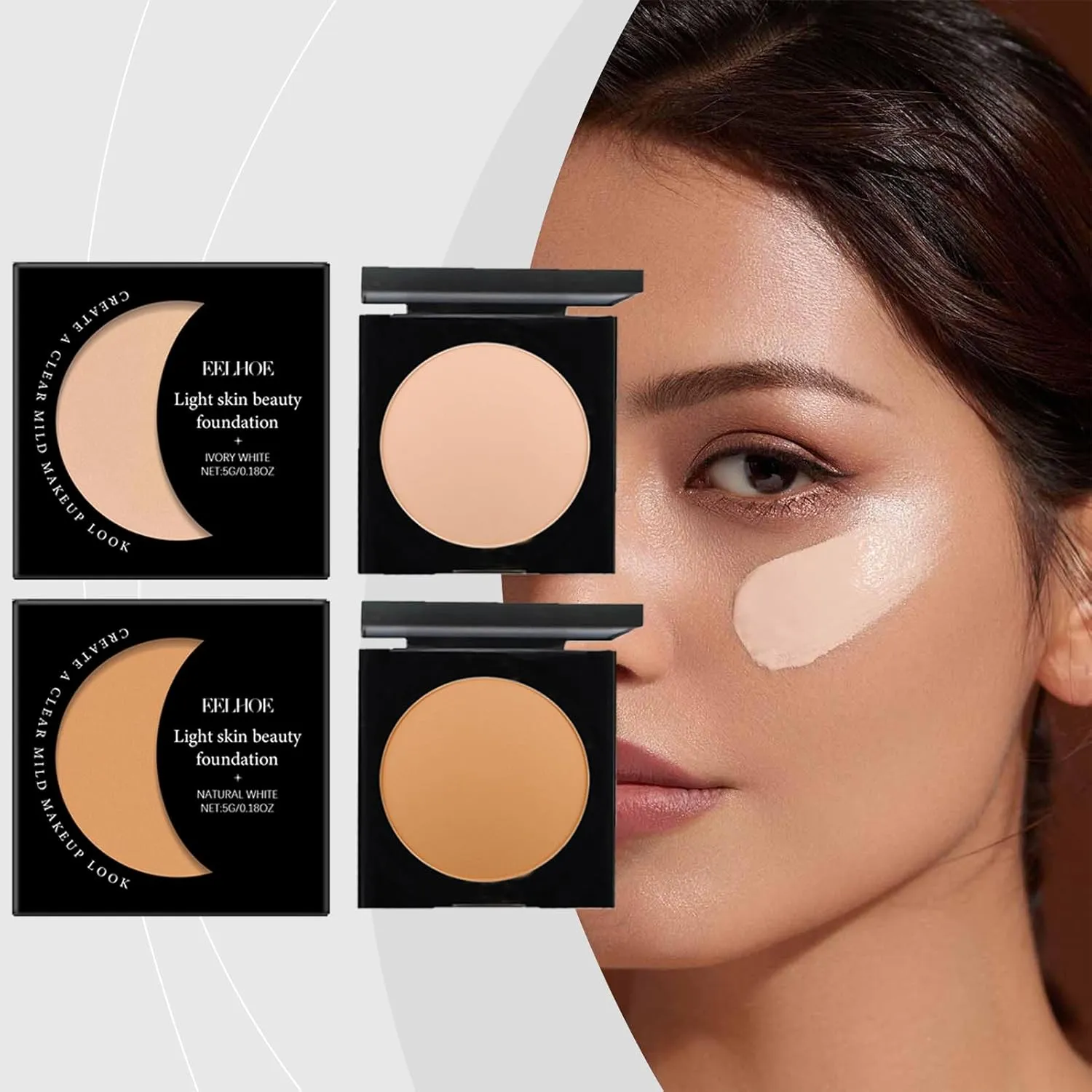 Under Eye Concealer - Eelhoe Under Eye Concealer for Dark Circles, Undereye Corrector Hydrating, Conceal & Brighten Dark Circles (Natural Ivory White)
