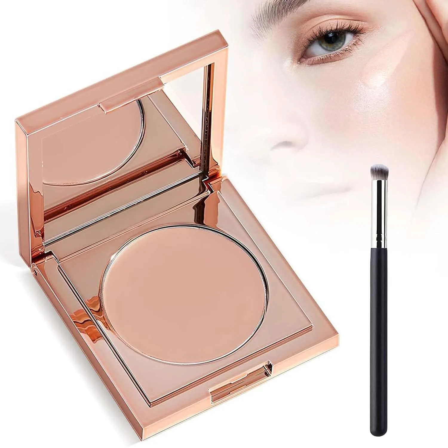 Undereye Dark Circle Corrector, Portable Brush Concealer, Easily Conceals Dark Circles, Designed for Women, Moisturizing, Brightening Effect (Light-Medium Peach, #01)