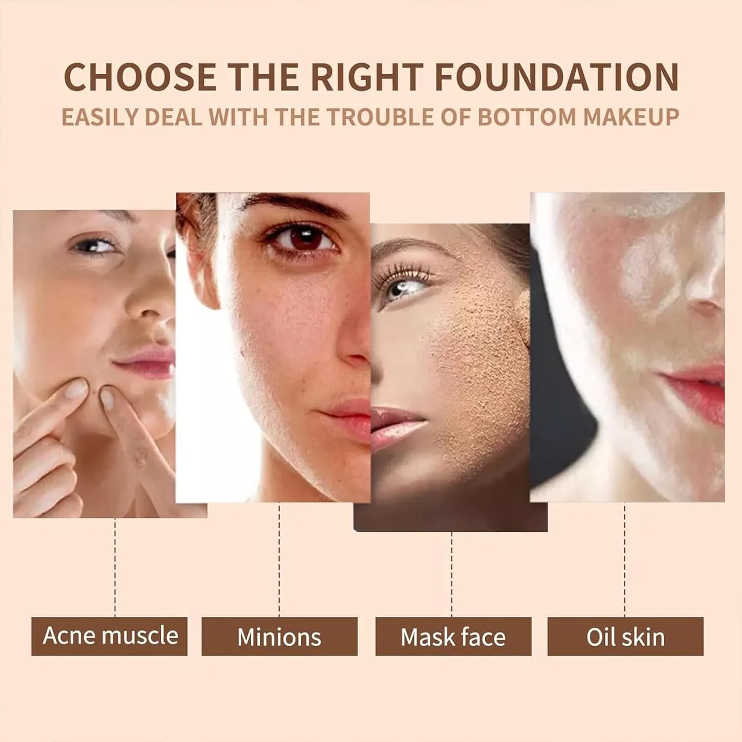 Updo Foundation, Korean Foundation, Uodo Matte Face Makeup Liquid Foundation Primer, Hydrating Waterproof and Light Long Lasting Foundation, Invisible Foundation Makeup (W03,Hydrating)