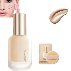 Updo Foundation, Korean Foundation, Uodo Matte Face Makeup Liquid Foundation Primer, Hydrating Waterproof and Light Long Lasting Foundation, Invisible Foundation Makeup (W03,Hydrating)