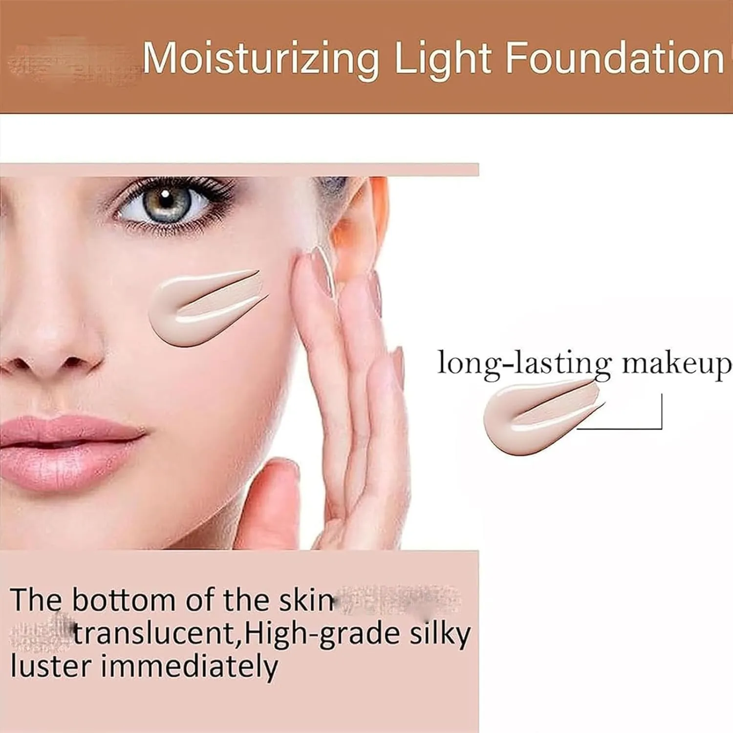 Updo Foundation, Korean Foundation, Uodo Matte Face Makeup Liquid Foundation Primer, Hydrating Waterproof and Light Long Lasting Foundation, Invisible Foundation Makeup (W03,Hydrating)
