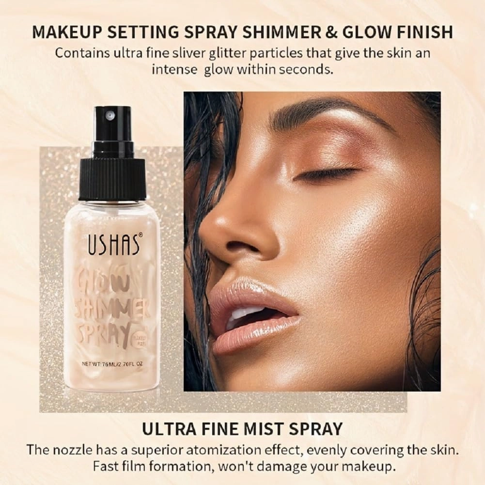 USHAS Liquid Highlighter, Liquid Concealer, Permanent Water and Oil Resistant, Glitter (4, 76ml)