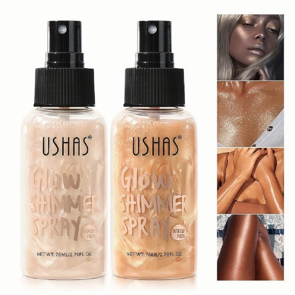 USHAS Liquid Highlighter, Liquid Concealer, Permanent Water and Oil Resistant, Glitter (4, 76ml)