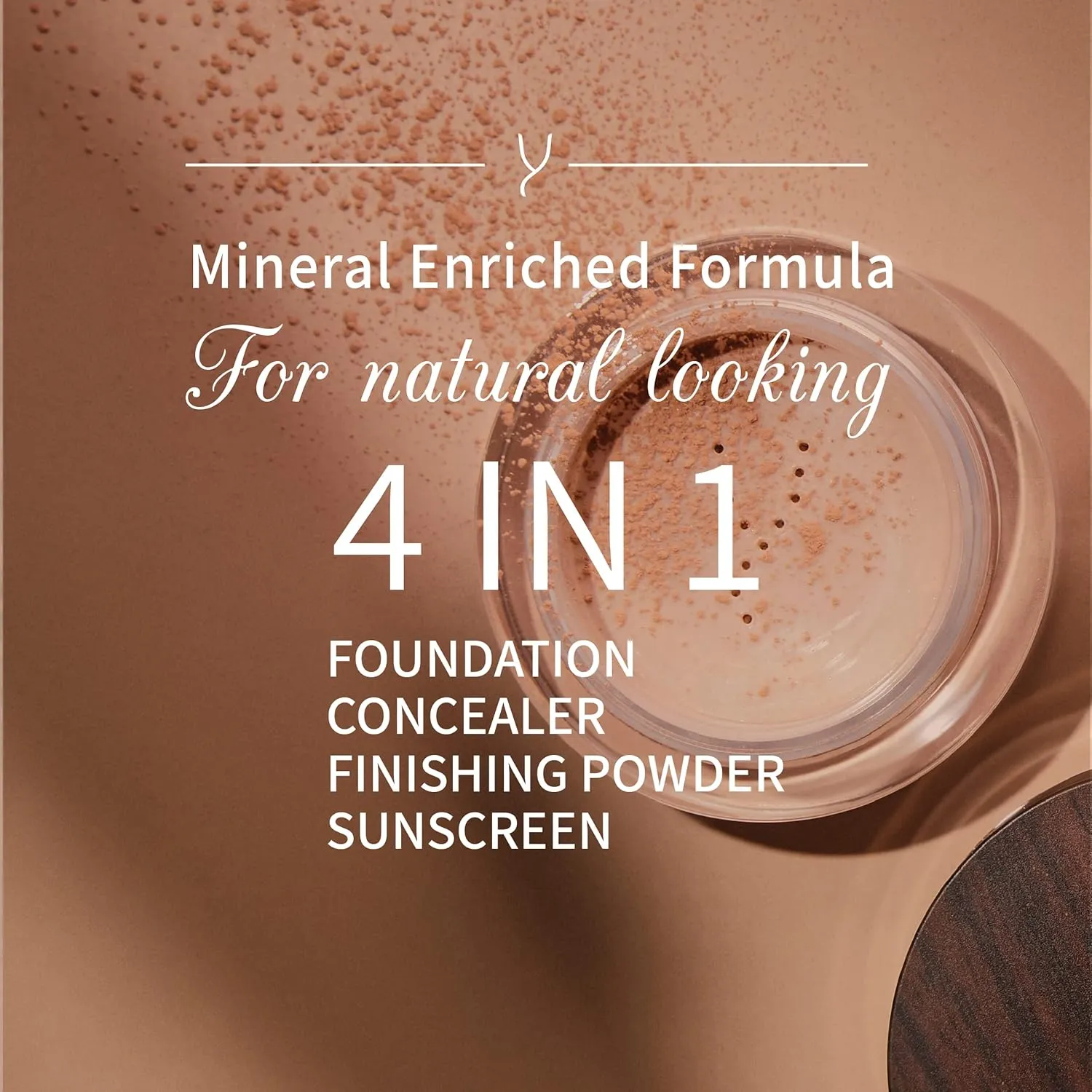 Vegan Mineral Powder Foundation - Light to Full Coverage, Natural-Looking Finish, Cruelty Free, No Chemicals (MF1)
