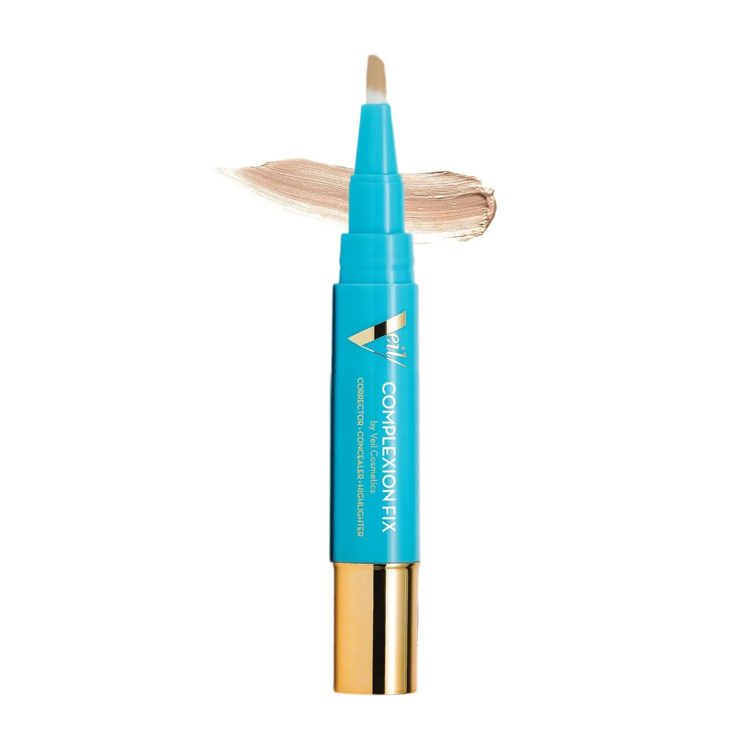 Veil Cosmetics - Complexion Fix Concealer - Liquid Concealer for Under Eye   Dark Circles - Highlight, Contour, Correct - Anti-Aging - Vegan Makeup Pen - Hydrating Lightweight (3N Medium Neutral)
