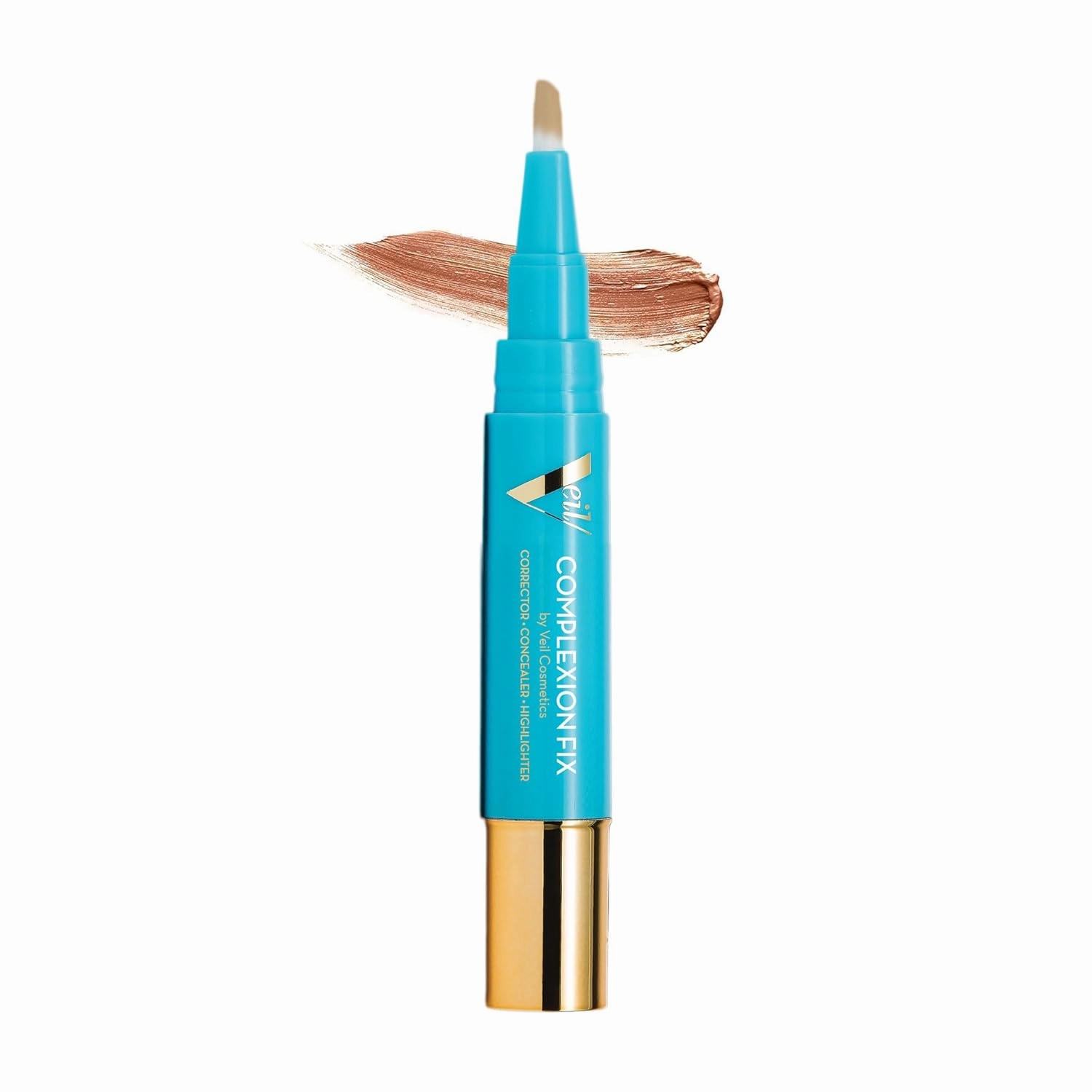Veil Cosmetics - Complexion Fix Concealer - Liquid Concealer for Under Eye   Dark Circles - Highlight, Contour, Correct - Anti-Aging - Vegan Makeup Pen - Hydrating Lightweight (5N Deep Neutral)