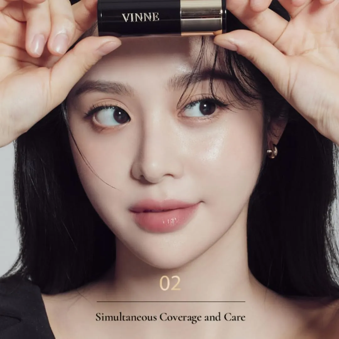 Vinne 2-Color Hair Cushion Stick: Waterproof Gray Cover, Hair Concealer, Long-Lasting Root Filler & Nutrient-Rich Care (Natural Black, Dark Brown)
