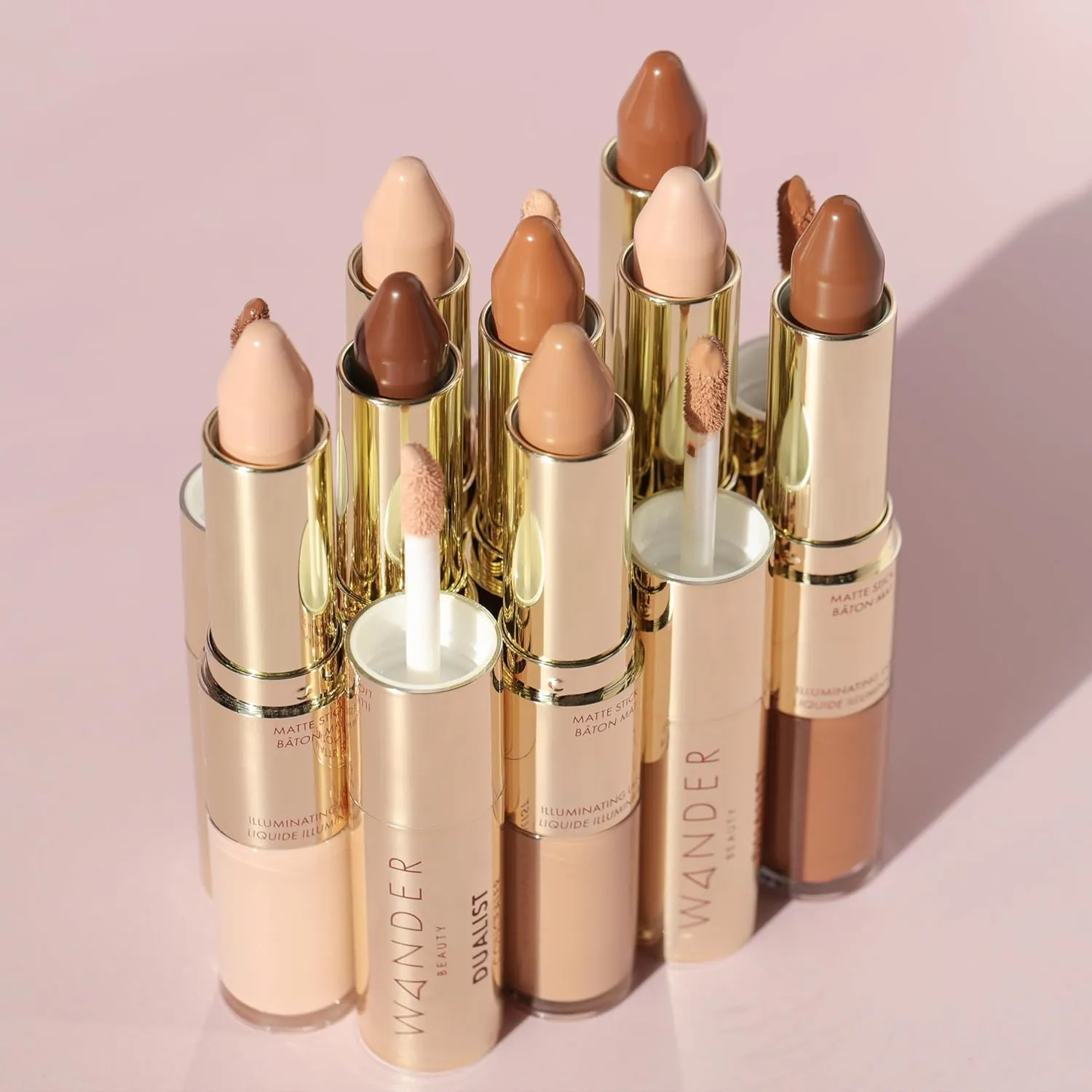 Wander Beauty Dualist Matte and Illuminating Concealer Makeup - Ebony - Dual-Ended Matte & Liquid Concealer Stick - Full Coverage Formula to Brighten, Firm & Hydrates Under Eyes - 0.28 fl oz
