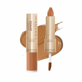 Wander Beauty Dualist Matte and Illuminating Concealer Makeup - Deep - Dual-Ended Matte Concealer Stick   Liquid Concealer - Full Coverage Concealer Brightens, Firms & Hydrates Under Eyes - 0.28 fl oz