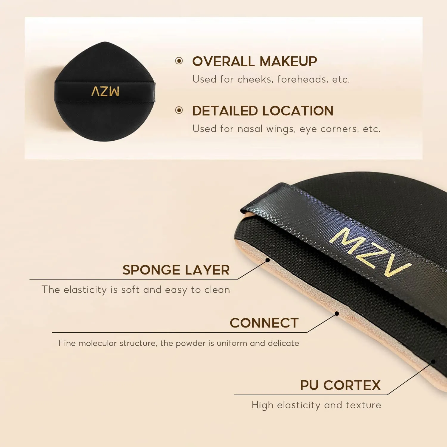 Water Bead Tricolor Latte Concealer Cushion, MZV Air Cushion BB Cream Waterproof Foundation, Moisturizing Long-Lasting Oil Control Conceal Brightening Cushion