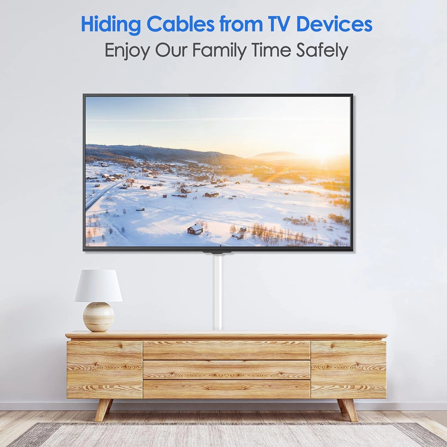 Yecaye 125in Cord Hider, Large Cord Covers for Wires on Wall, Cable Management Kit for Mount TVs, Wire Hider Cable Concealer for Home Office, W1.18in H0.6in, White