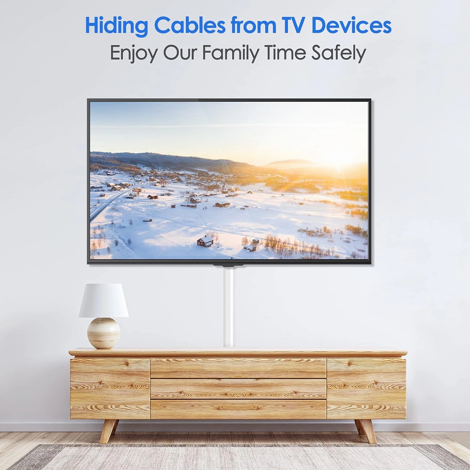 Yecaye 125in Cord Hider, Large Cord Covers for Wires on Wall, Cable Management Kit for Mount TVs, Wire Hider Cable Concealer for Home Office, W1.18in H0.6in, White