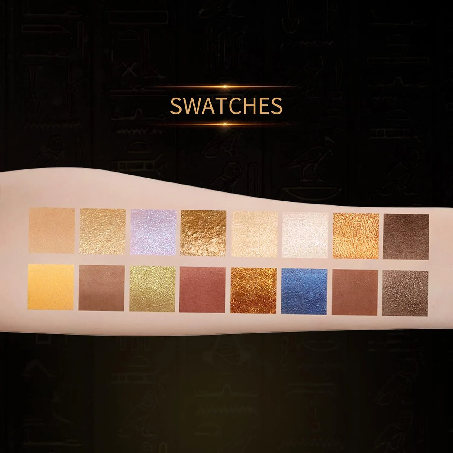 zeesea The British Museum Egypt Collection Eyeshadow Shimmer Matte Glitter 16 Colors Eyeshadow Palette (#010 QUEEN OF EGYPT)