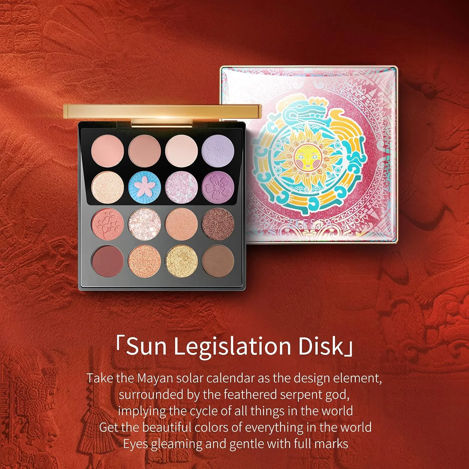zeesea The British Museum Egypt Collection Eyeshadow Shimmer Matte Glitter 16 Colors Eyeshadow Palette (#08CHERRY BLOSSOMS)