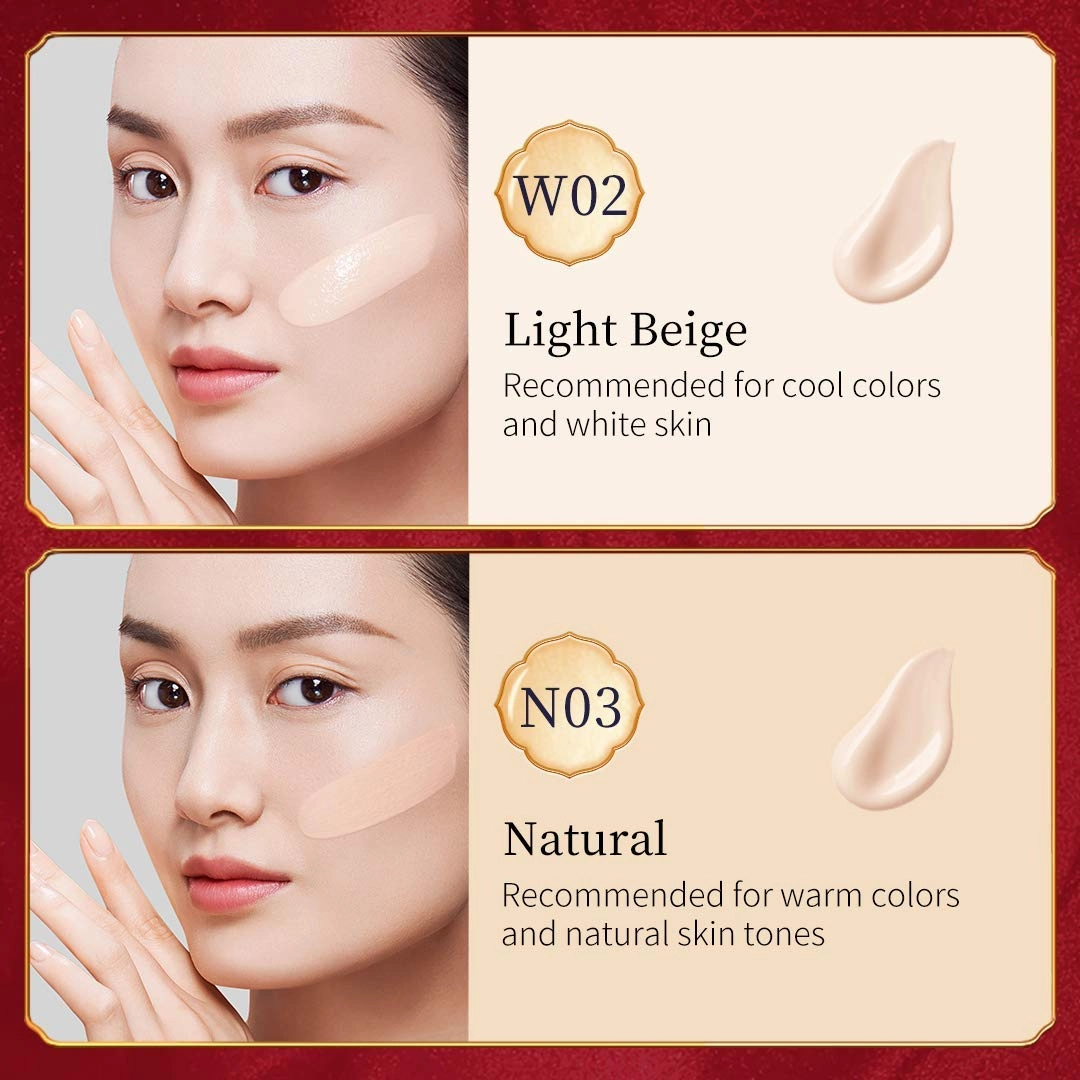 zeesea [Palace Identity Air Cushion BB Cream Moisturizing Foundation Waterproof Concealer Long Lasting Brighten Makeup Natural Cover (W02#Brighten)